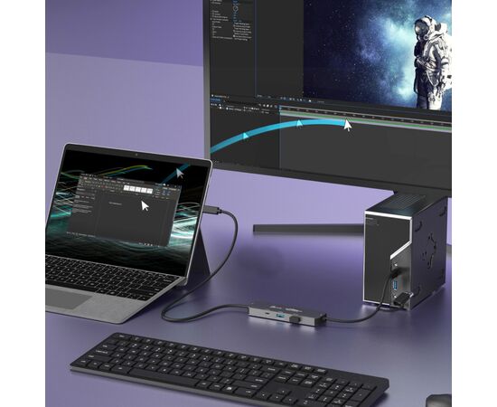 Концентратор J5create USB-C + USB A to 2xUSB + USB-C switch hub (JCH462-N), зображення 6