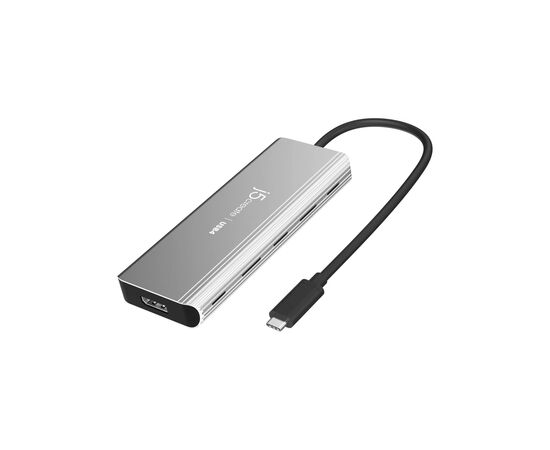 Концентратор J5create USB-C 7-in-1 USB 3.2 + USB-C PD + HDMI 4K + DisplayPort + SD/TF gray (JCD401-N), зображення 2
