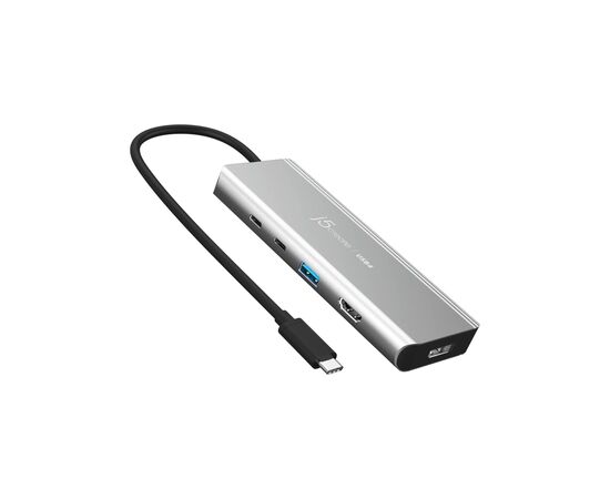 Концентратор J5create USB-C 7-in-1 USB 3.2 + USB-C PD + HDMI 4K + DisplayPort + SD/TF gray (JCD401-N)