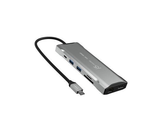 Концентратор J5create USB-C 9-in-1 2xUSB 3.2 + 2xUSB-C PD + 2xHDMI 4K + DisplayPort + SD/TF + RJ45 1000Mbps gray (JCD397-N)