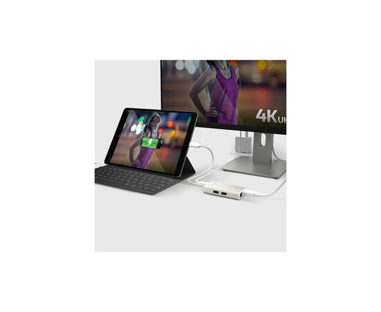 Концентратор J5create USB-C 5-in-1 2xUSB 3.0 + HDMI 4K + USB-C PD + RJ45 1000Mbps gray (JCA374-N), зображення 11