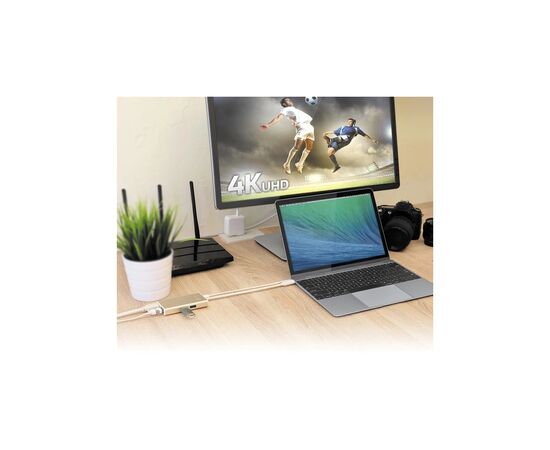 Концентратор J5create USB-C 5-in-1 2xUSB 3.0 + HDMI 4K + USB-C PD + RJ45 1000Mbps gray (JCA374-N), зображення 7