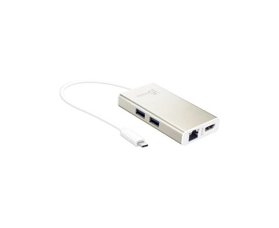 Концентратор J5create USB-C 5-in-1 2xUSB 3.0 + HDMI 4K + USB-C PD + RJ45 1000Mbps gray (JCA374-N)