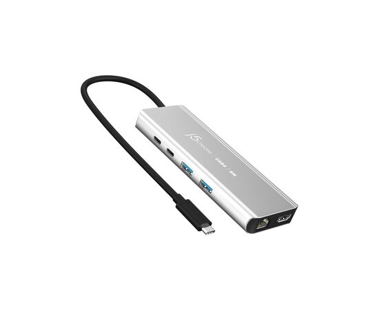 Концентратор J5create USB-С 6-in-1 2xUSB 3.2 + USB-C PD 100W + USB-C + HDMI 8K + RJ45 2.5Gbps aluminum (JCD403-N)
