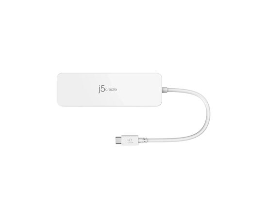 Концентратор J5create USB-C 6-in-1 2xUSB 3.1 + USB-C PD + HDMI + SD/TF + 3.5mm white (JCD373-N), зображення 3
