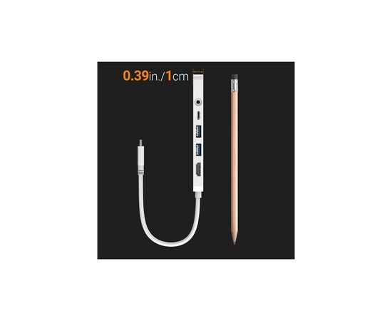 Концентратор J5create USB-C 6-in-1 2xUSB 3.1 + USB-C PD + HDMI + SD/TF + 3.5mm white (JCD373-N), зображення 8