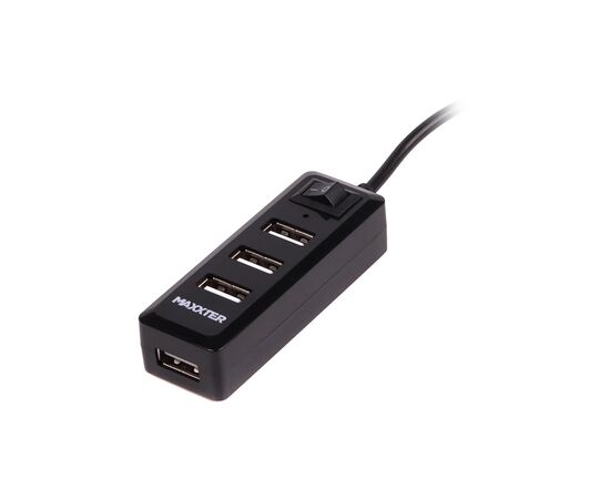 Концентратор Maxxter USB 2.0 to 4xUSB + charger 5V 1A (HU2A-4P-AC-03)