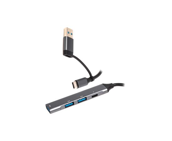 Концентратор Maxxter USB-C + USB-A to 1xUSB 3.0 + 2xUSB 2.0 + 1xUSB-C (HU3C-4P1CN-01)