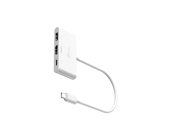 Концентратор J5create USB-C 3-in-1 HDMI + USB + USB-C PD white (JCA399-N), зображення 2