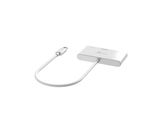 Концентратор J5create USB-C 3-in-1 HDMI + USB + USB-C PD white (JCA399-N), зображення 3