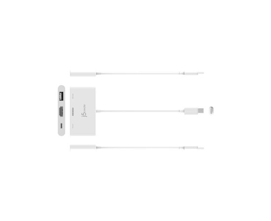 Концентратор J5create USB-C 3-in-1 HDMI + USB + USB-C PD white (JCA399-N), зображення 4