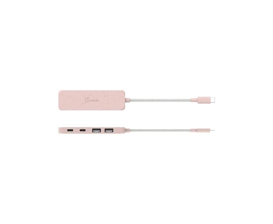 Концентратор J5create USB-C to 2xUSB-A + 2xUSB-C 3.2 10Gbps rose (JCH342ER-N), зображення 4