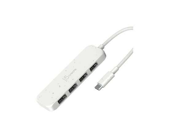 Концентратор J5create USB-C to 4xUSB-A 3.2 10Gbps white (JCH341EW-N), зображення 2