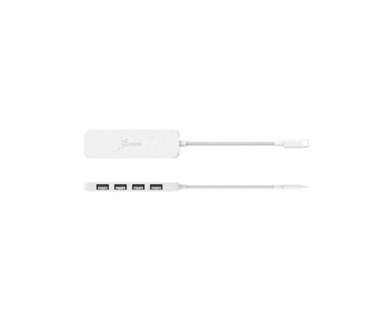 Концентратор J5create USB-C to 4xUSB-A 3.2 10Gbps white (JCH341EW-N), зображення 4