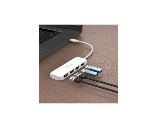 Концентратор J5create USB-C to 4xUSB-A 3.2 10Gbps white (JCH341EW-N), зображення 5