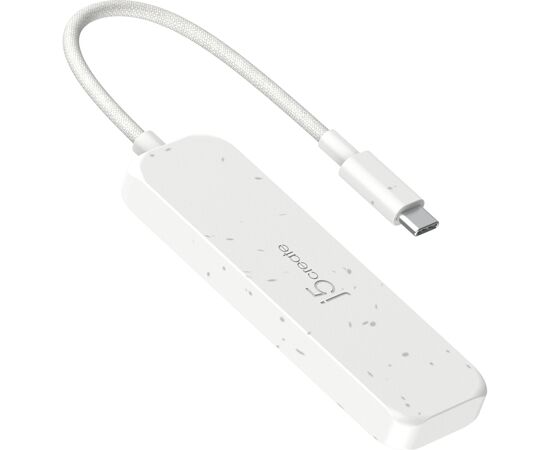Концентратор J5create USB-C to 4xUSB-C 3.2 10Gbps white (JCH345EW-N), зображення 2