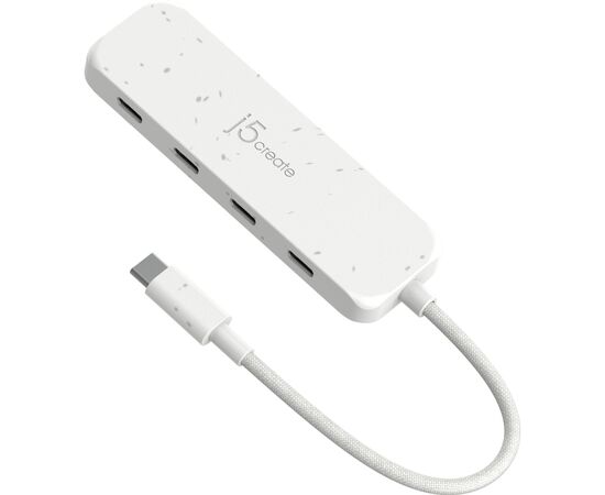 Концентратор J5create USB-C to 4xUSB-C 3.2 10Gbps white (JCH345EW-N), зображення 3