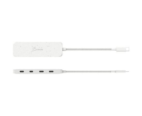 Концентратор J5create USB-C to 4xUSB-C 3.2 10Gbps white (JCH345EW-N), зображення 4