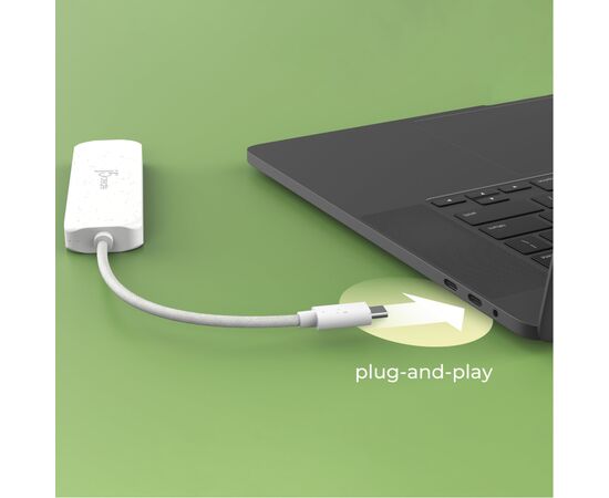 Концентратор J5create USB-C to 4xUSB-C 3.2 10Gbps white (JCH345EW-N), зображення 8