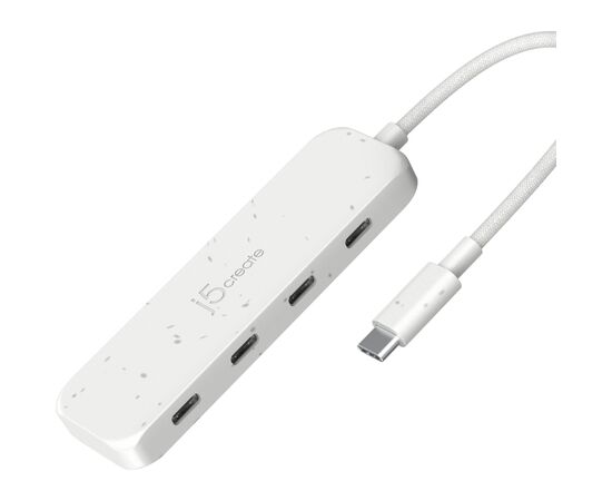 Концентратор J5create USB-C to 4xUSB-C 3.2 10Gbps white (JCH345EW-N)