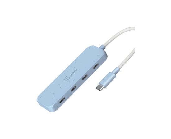Концентратор J5create USB-C to 4xUSB-C 3.2 10Gbps cyan (JCH345EC-N), зображення 2
