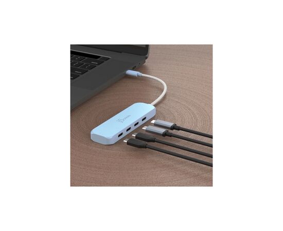 Концентратор J5create USB-C to 4xUSB-C 3.2 10Gbps cyan (JCH345EC-N), зображення 5