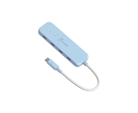 Концентратор J5create USB-C to 4xUSB-C 3.2 10Gbps cyan (JCH345EC-N)
