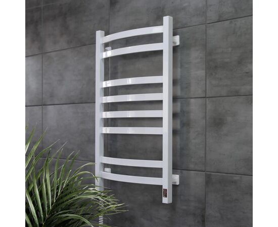 Полотенцесушитель Navin Avalon, 800х480 , таймер-регулятор, сталь, білий, ліве підключення (12-103153-4880), изображение 3