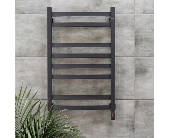 Полотенцесушитель Navin Avalon, 800х480, таймер-регулятор, сталь, чорний муар, ліве підключення (12-203153-4880), изображение 2