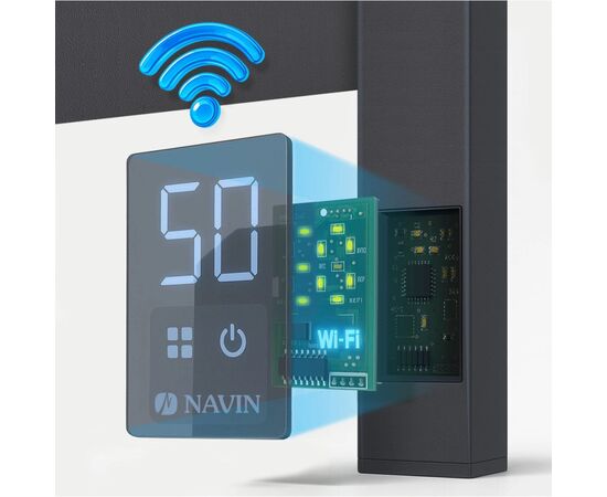 Сушарка для рушників Navin Авангард Х, 1200х480х71мм, Wi-Fi, сталь, чорний муар, ліве підключення (12-272155-4812), зображення 8