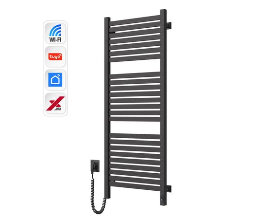 Сушарка для рушників Navin Авангард Х, 1200х480х71мм, Wi-Fi, сталь, чорний муар, ліве підключення (12-272155-4812)