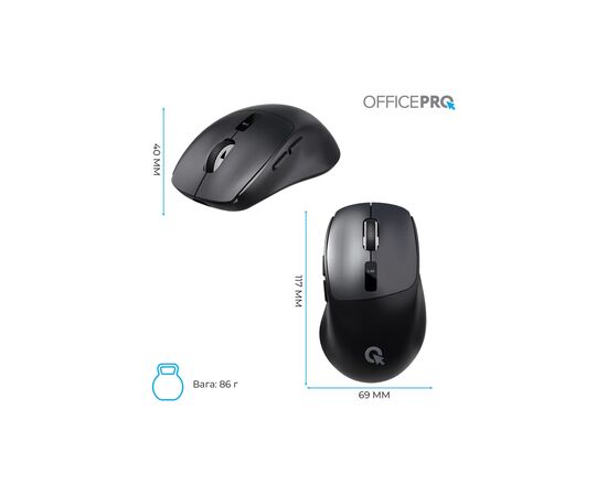 Мышка OfficePro M398B Wireless/Bluetooth Black (M398B), изображение 12