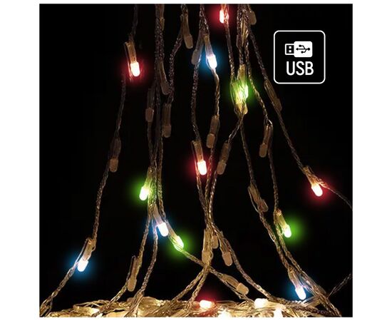 Гірлянда ColorWay Каскад LED 98 7 x 1.5 м 8 функцій (CW-G-98L71CUMC), зображення 2