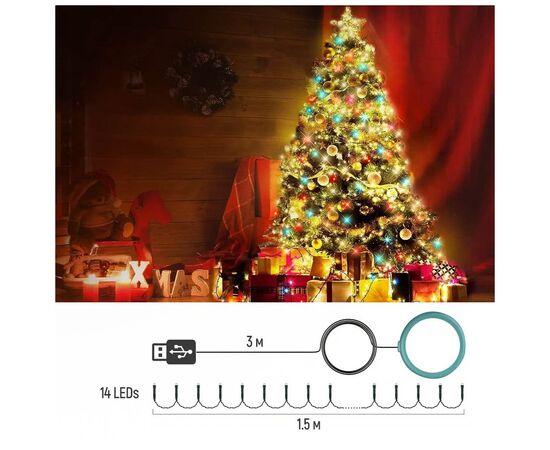 Гірлянда ColorWay Каскад LED 98 7 x 1.5 м 8 функцій (CW-G-98L71CUMC), зображення 6