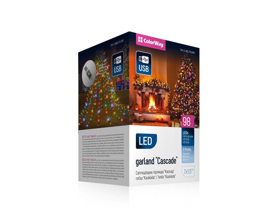 Гірлянда ColorWay Каскад LED 98 7 x 1.5 м 8 функцій (CW-G-98L71CUMC)