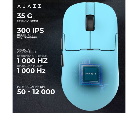 Мышка Ajazz AJ159P MC Wireless/Bluetooth/USB Charging Dock Blue (AJ159P-MC-Blue), изображение 12