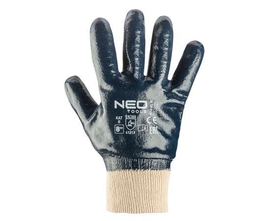Защитные перчатки Neo Tools рабочие, хлопок с полным нитриловым покрытием, p. 10 (97-630-10), изображение 2