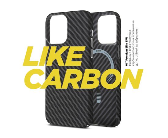 Чехол для мобильного телефона Armorstandart LikeCarbon MagCase Apple iPhone 16 Pro Black (ARM80094), изображение 2