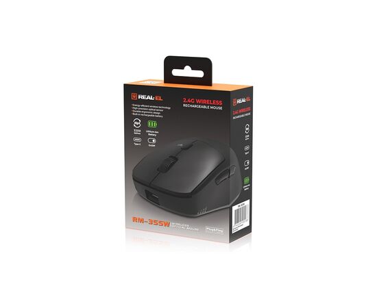Мышка REAL-EL RM-355W Wireless Black (EL123200054), изображение 9