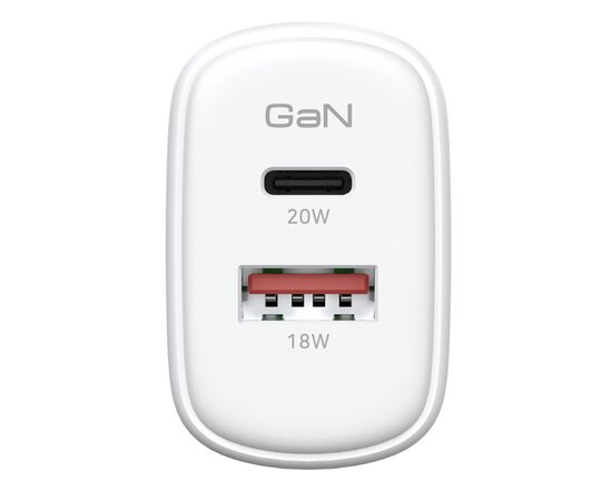 Зарядное устройство Armorstandart 1xUSB-C PD25W + 1xUSB QC3.0 GaN white (ARM87066), изображение 3