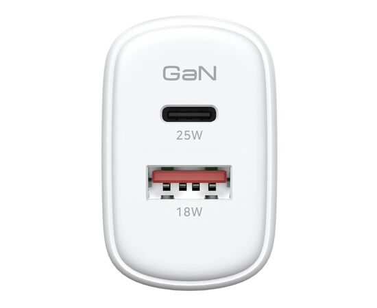 Зарядний пристрій Armorstandart 1xUSB-C PD20W + 1xUSB QC3.0 GaN white (ARM87067), зображення 3