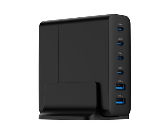 Зарядное устройство Gembird 4xUSB-C PD25W + 2xUSB QC3.0 18W black (TA-UC-2A4C-PD75-01-BK), изображение 3
