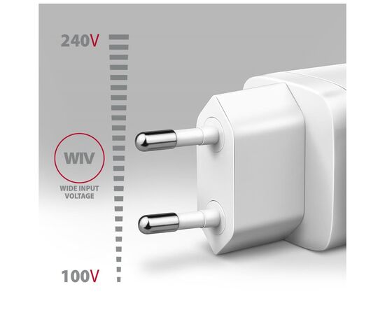 Зарядное устройство AXAGON 1xUSB + 2xUSB-C 65W QC4+ PD3.0 PPS white (ACU-DPQ65W), изображение 4
