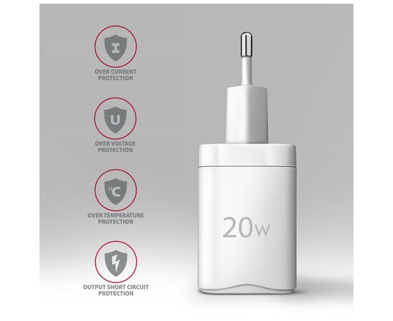 Зарядное устройство AXAGON 1xUSB QC3.0 + 1xUSB-C PD20W white (ACU-PQ20W), изображение 6