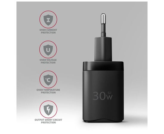 Зарядное устройство AXAGON 1xUSB QC4.0 + 1xUSB-C PD30W PPS black (ACU-PQ30), изображение 6