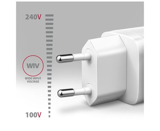Зарядное устройство AXAGON 1xUSB QC4.0 + 1xUSB-C PD30W PPS white (ACU-PQ30W), изображение 4