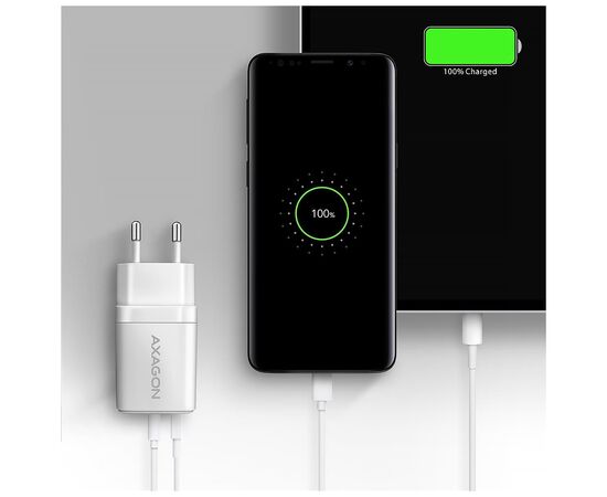 Зарядное устройство AXAGON 1xUSB QC4.0 + 1xUSB-C PD30W PPS white (ACU-PQ30W), изображение 7