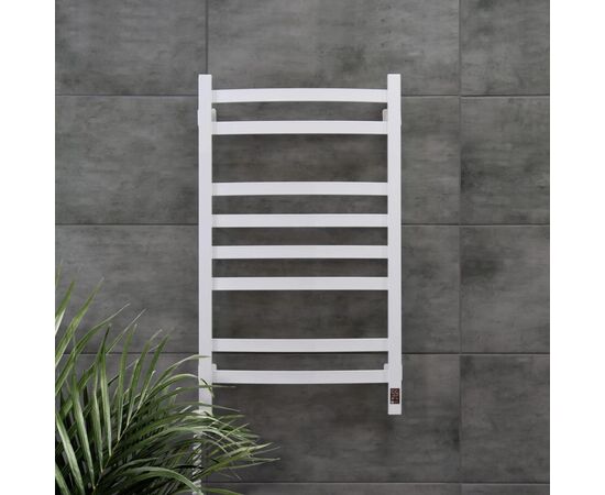 Полотенцесушитель Navin Avalon, 800х480 , таймер-регулятор, сталь, білий, ліве підключення (12-103153-4880), изображение 2