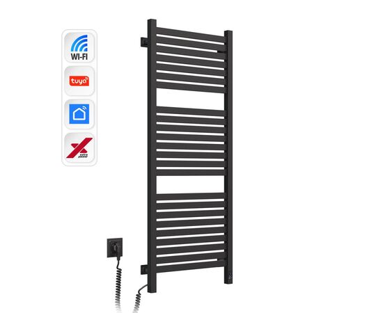 Полотенцесушитель Navin Авангард Х, 1200х480х71мм, Wi-Fi, сталь, чорний муар, ліве підключення (12-272155-4812), изображение 3