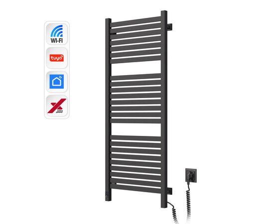Полотенцесушитель Navin Авангард Х, 1200х480х71мм, Wi-Fi, сталь, чорний муар, праве підключення (12-272055-4812)